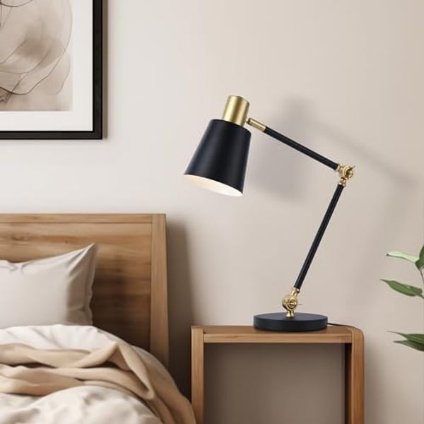 Tischleuchte Abergele Schwarz / Goldfarben [lux. pro]