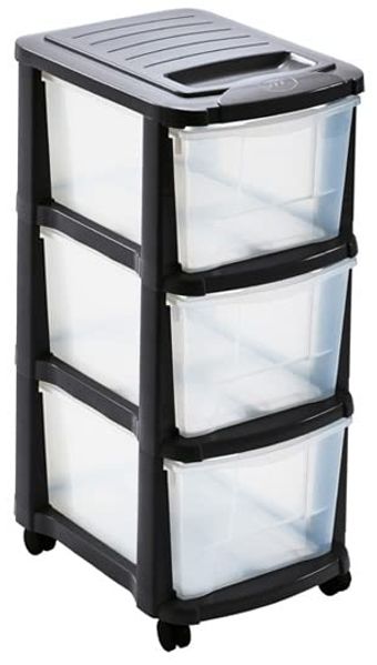 Mondex XXL Rollcontainer mit 3 Schubladen, 29x39x65 cm