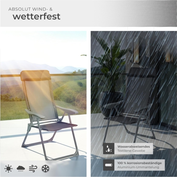 tectake Gartenstuhl 4er Set Gartenstuhl (4er Set, 4 St), klappbar Bild 8