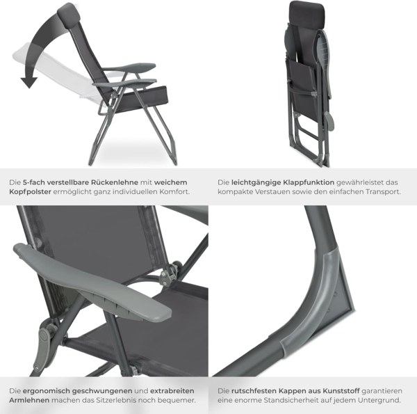 tectake Gartenstuhl 4er Set Gartenstuhl (4er Set, 4 St), klappbar Bild 7