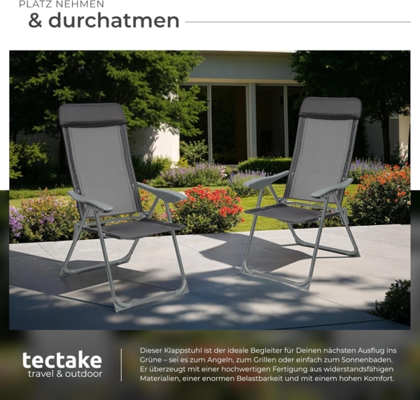 tectake Gartenstuhl 4er Set Gartenstuhl (4er Set, 4 St), klappbar Bild 6