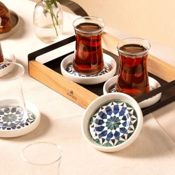 Karaca Teeservice Roman 12 tlg. Keramik Teeset 10 cm - Elegantes Tee Service-Set