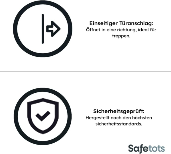 Safetots Druckmontage Selbstschließendes Treppengitter, 111cm - 118cm, Schiefergrau, Automatisch Schließendes Babygitter, Sicherheitsbarriere für Kleinkinder, Einfache Installation Bild 5