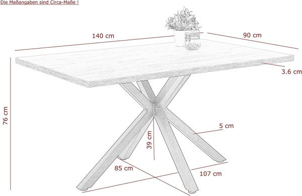 Esstisch CLEO Beton schwarz 140x90 cm Bild 3