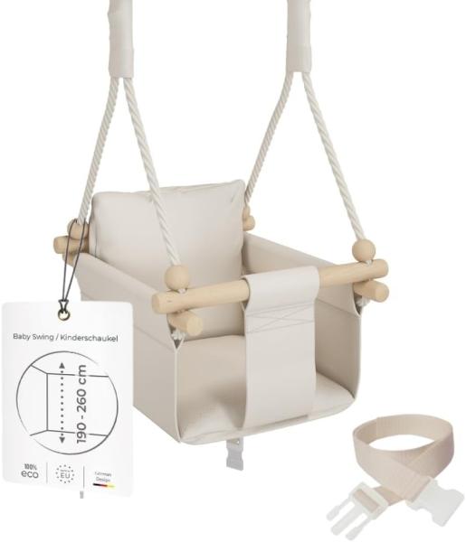 MAMOI® Schaukel | Babyschaukel | Schaukel indoor Kinder | Holzschaukel Baby | Kinderschaukel Holz | Indoor Babyschaukel | Indoor Schaukel + SICHERHEITSGURT | CE | 100% ECO | Made in EU