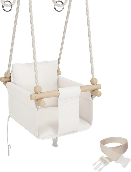 MAMOI® Schaukel | Babyschaukel | Schaukel indoor Kinder | Holzschaukel Baby | Kinderschaukel Holz | Indoor Babyschaukel | Indoor Schaukel + SICHERHEITSGURT | CE | 100% ECO | Made in EU