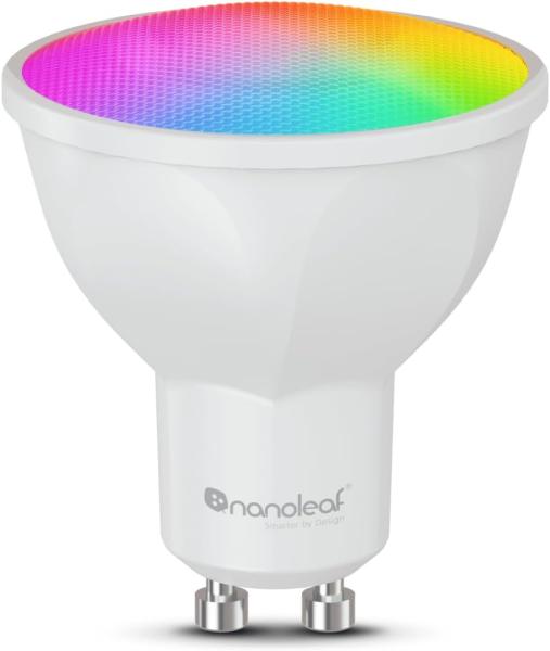 Nanoleaf Matter Essentials Glühbirne, Smarte RGBW GU10 LED Lampe - Matter über Thread, Bluetooth 16 Mio. Farben LED Lampe, Bildschirm Sync, Funktioniert mit Alexa Google Home Apple, Deko und Gaming