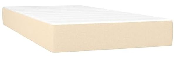 vidaXL Boxspringbett mit Matratze Creme 90x200 cm Stoff 3142310 Bild 5