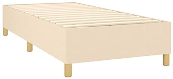 vidaXL Boxspringbett mit Matratze Creme 90x200 cm Stoff 3142310 Bild 4