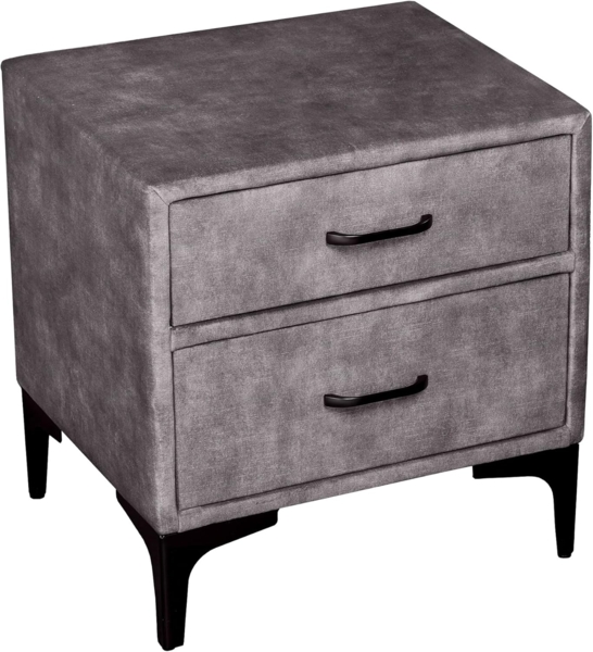 riess-ambiente Nachttisch BOUTIQUE 50cm dunkelgrau / schwarz (Einzelartikel, 1-St), Schlafzimmer · Samt · Metall · Schrank · Kommode · Schublade · Modern