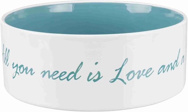 TRIXIE Napf Keramiknapf Pet's Home - creme/petrol - 1,4 l/ø 20 cm