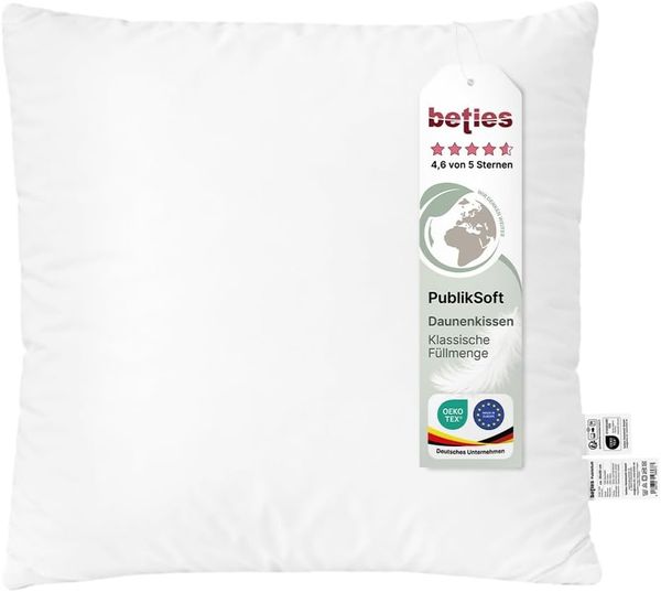 Daunenkissen ca. 60x60 cm Bezug Baumwolle waschbar beties „PublikSoft“