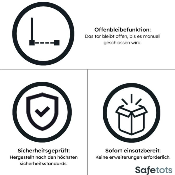 Safetots Naturholz Elegance Treppenschutzgitter, Natur, 71cm - 79cm, Druckmontage Sicherheitsgitter, Treppenschutzgitter für Treppen, Flure und Türen, Einfache Installation Bild 5