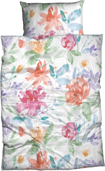 TRAUMSCHLAF Bettwäsche Florina Frühling Blumen, Mako Satin, 2 teilig Bild 1