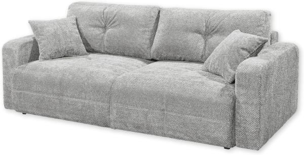 BULLET Bequemes Schlafsofa mit Bettkasten, Stoffbezug Silber - Klappbares Sofa mit Schlaffunktion - 235 x 88 x 120 cm (B/H/T)