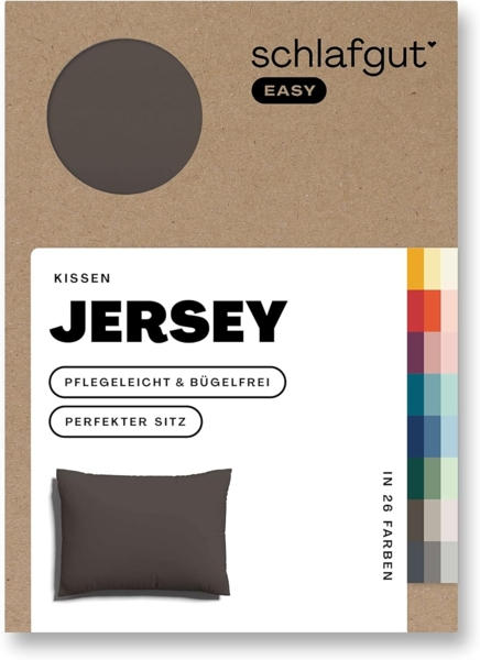 Schlafgut Kissenbezug EASY Jersey | Kissenbezug einzeln 60x80 cm | sand-deep