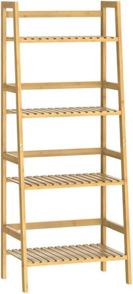 Casaria Standregal, Bambus 4 Ebenen 123 x 48 x 32 cm Massiv 40kg Belastbarkeit Nachhaltig