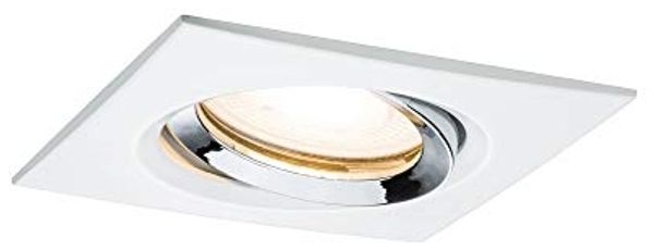 Paulmann No. 92904 Einbauleuchte LED Nova IP65 eckig 7W GU10 Weiß, Chrom 1er-Set schwenkbar