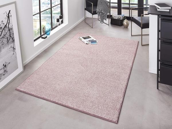 Kurzflor Teppich Pure Uni Flieder-Rosa - 80x150x1,3cm