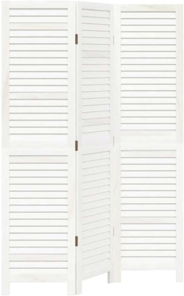 vidaXL 3-tlg. Raumteiler Weiß Massivholz Paulownia 358829