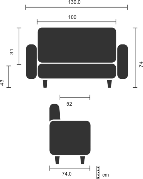 hjh OFFICE Lounge Sofa Curacao Kunstleder Weiß Bild 2