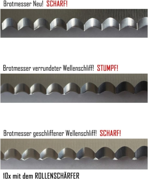 Duke-Handel Messerschärfer Rollenschärfer, Rollenschleifer inkl. Mikrofasertuch, mit Ballig/Konvex X-Schliff trocken oder schnellem Wasserschliff Bild 6