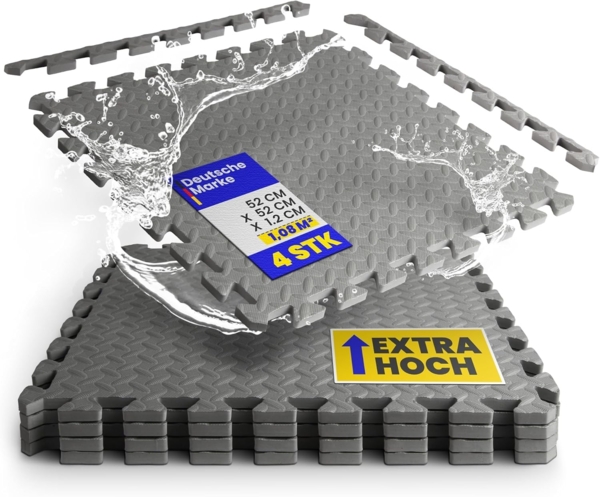 Bodenschutzmatten EXTRA DICK ( Anthrazit ) "Pool" 52x52cm ( 4 Stück )