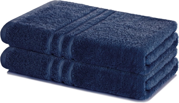 2er Set Duschtuch 70x140 cm, Frottierserie Elena, Navy