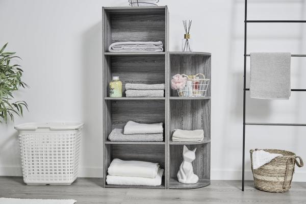 Iris Ohyama, Aufbewahrungseinheit, Bücherregal, 4 feste Regale, massiv, Design, multifunktional, Büro, Eingang, Schlafzimmer, Wohnzimmer – Basic Storage Shelf CX-4 – graue Eiche Bild 4