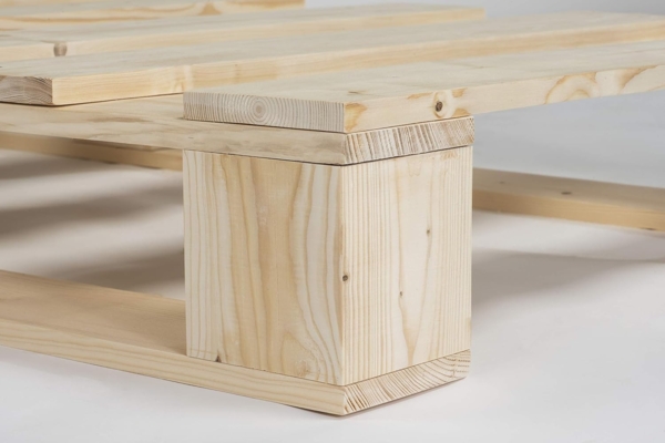 sunnypillow 90x200 cm Palettenbett aus Holz Holzbett Massivholzbett Bett aus Paletten Palettenmöbel Naturholz Fichte europalette 80 90 100 120 140 160 180 200 220 240x200 cm Bild 5