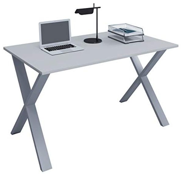 VCM Schreibtisch Lona 140x50 X-Fußgestell Grau