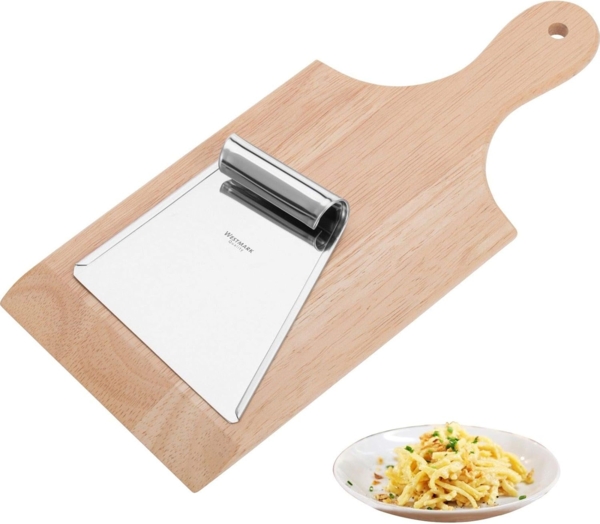 WESTMARK Spätzlereibe Set: Holzbrett und Edelstahlschaber, taditionelle Zubereitung von, Edelstahl, Holz