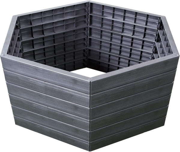 GARANTIA Ergo Hochbeet XL 75 Kräuterbeet Pflanzbeet inkl. Steckverbinder 6-eckig