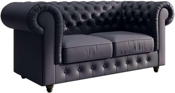 Chesterfield Sofa Lorena (Kunstleder) Anthrazit