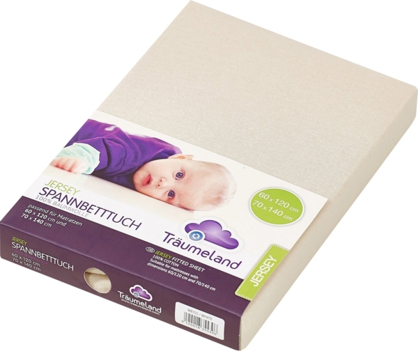 Träumeland Spannbettlaken Jersey beige, 40x90 cm