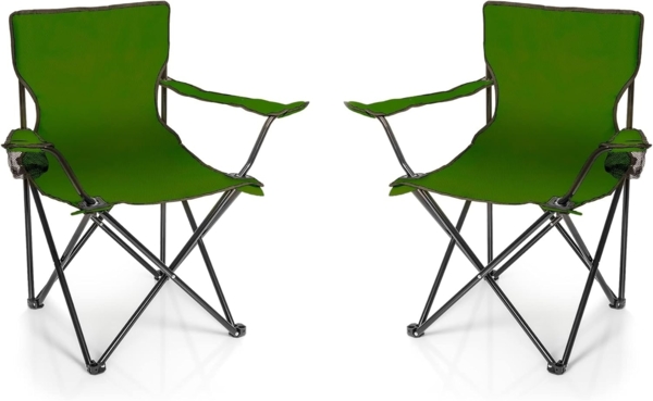 BigDean Campingstuhl 2x Faltstuhl Campingstuhl Anglerstuhl Getränkehalter Klappstuhl