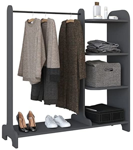 VCM Kleiderschrank Lempu H 918485 Anthrazit B. 106 x H. 110 x T. 35 cm