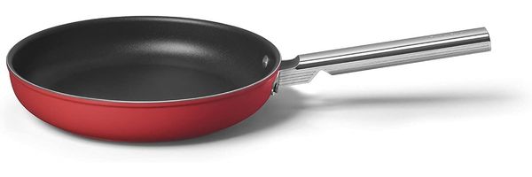 SMEG Bratpfanne Pfanne Glasdeckel Auswahl Durchmesser alle Herdarten Antihaft Ø28_rot_CKFF2801RDM