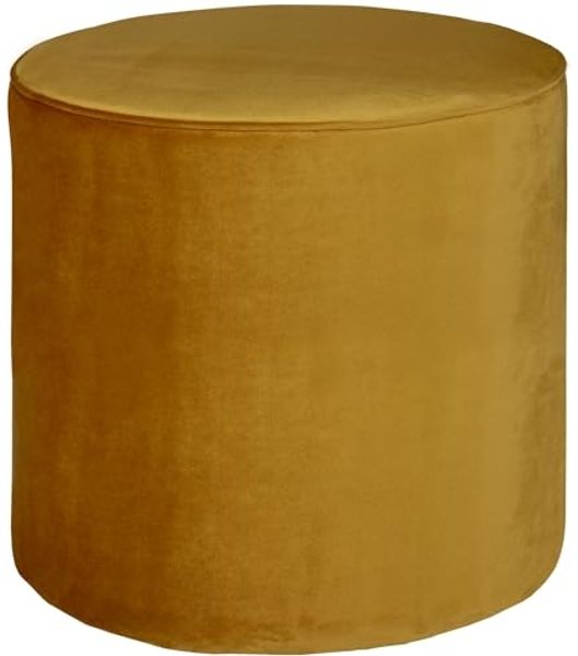 Hocker Sara Samt, Ø 46cm Ocker