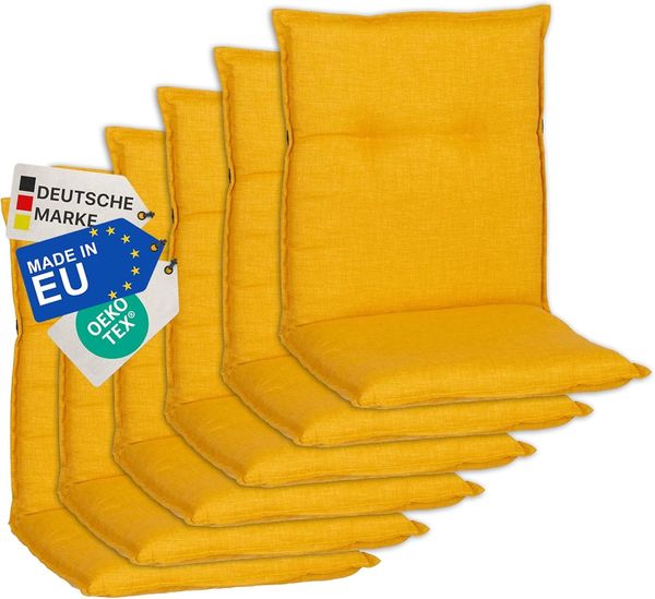 NYVI Sitzauflage Niedriglehner Auflagen 6er Set Barcelona Gartenstuhlauflagen 100x50cm, (6 St), Niederlehner Stuhlauflage Sitzauflage mit Halteband