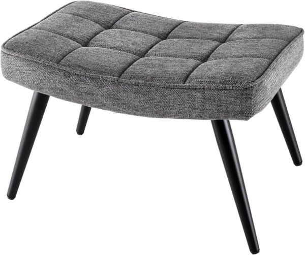 riess-ambiente Fußhocker SCANDINAVIA grau - Strukturstoff, Metallbeine, Schaumstoff-Polsterung (Einzelartikel, 1 St), Wohnzimmer · Metall · Scandinavian Design · Ziersteppung