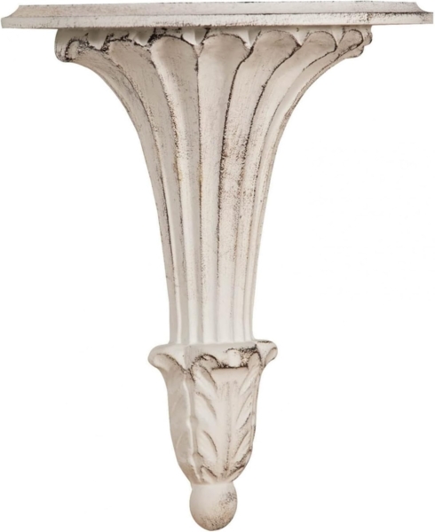 Biscottini Shabby Chic Wandregal 31 x 15 x 34 cm Made in Italy | Weißes Wandregal aus Holz | Shabby Chic Wandregale für Handwerk Bild 2