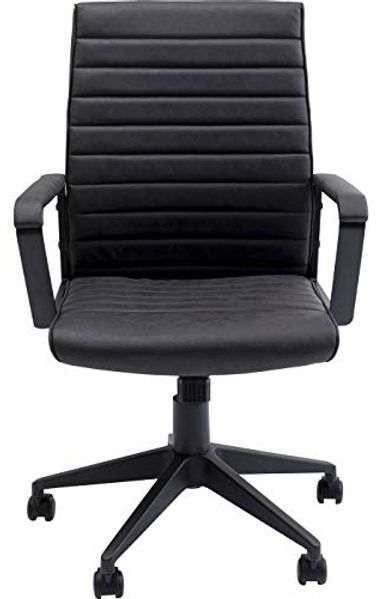Kare Design Bürodrehstuhl Labora, moderner Designer Armlehnen und Gasdruckfeder, Drehstuhl höhenverstellbar, Schreibtischstuhl mit Rückenlehne Niedrig, Gamingstuhl Schwarz (H/B/T) 105 x 57 x 61 cm
