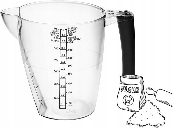 Messbecher mit Henkel 1 Liter SAN klar (Stk.)