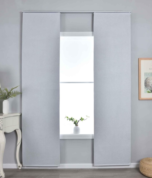 Gardinenbox Vorhang, Klettband (2 St), verdunkelnd, Blackout, Paneelwagen Blackout »München Dark« 202410P-2