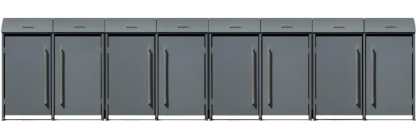 Westmann Metall Mülltonnenbox Moderna 8 | 8x240 L | Anthrazit | 83x556x135 cm