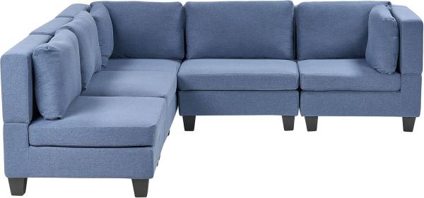 Beliani 'Unstad' Sofa, Blau, Stoff, 72 x 228 x 228 cm, ohne Ottomane, Rechts