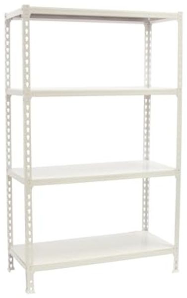 Simon Rack Schwerlastregal, 1500 x 1100 x 500 mm, Bis 200 kg Belastbar, 4 Verstellbare Ablagen, Kellerregal, Lagerregal, Weiss - Simonclick
