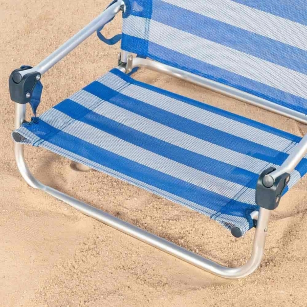 AKTIVE Klappbarer Strandstuhl, Camping, 46 x 44 x 49 cm, Sailor, Niedrige Sitzfläche, Ohne Vorderrohr, Tragkraft 110 kg, Schultertragegriff, Aluminiumstruktur, Leichte Klapp-Campingstühle (62677) Bild 4