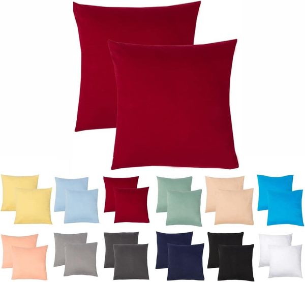 Livessa 2er Set Kissenbezug 50x50 aus%100 Baumwolle Jersey Stoff - Verdeckter Reißverschluss, Kopfkissenbezug 50x50 cm, Kissenhülle, Ultra weich und atmungsaktiv, Oeko-Tex Zertifiziert